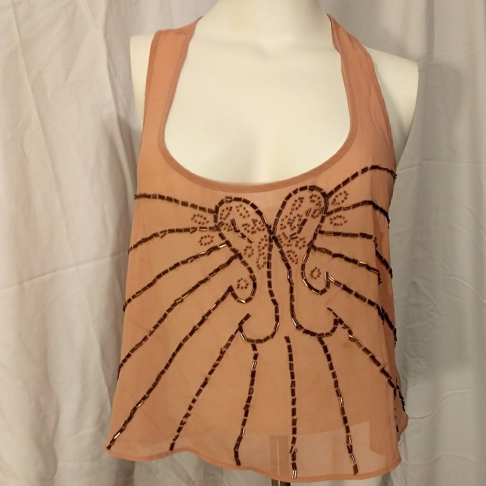 Pink sheer top